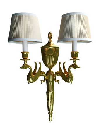3D rendering sconce, isolated on white backgroundの写真素材