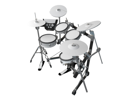 3D rendering music drums, isolated on white backgroundの写真素材