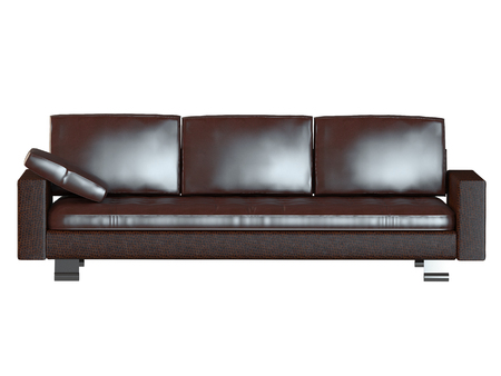 3D rendering of a modern sofa, isolated on a white backgroundの写真素材