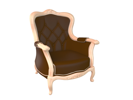 3D rendering armchair, isolated on white backgroundの写真素材