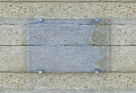 blank sign at a wall - nice background with space for text. 3D renderingの写真素材