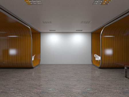 3D rendering of office space in the shopping centerの写真素材