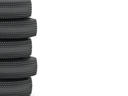 3d rendering of car rubber tire blackの写真素材