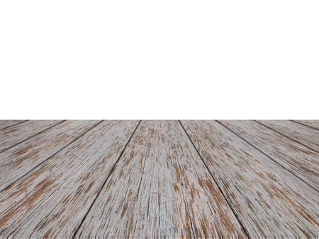 3D rendering Empty wooden table top. Composition. Isolated backgroundの写真素材