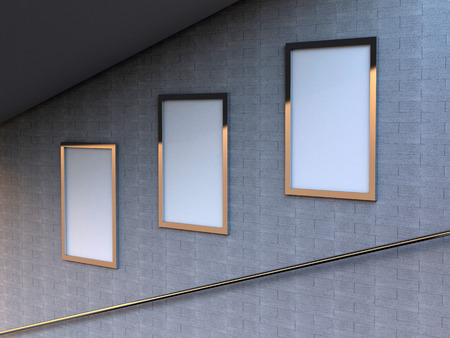 3d rendering blank signs. Blank billboard. Backgroundの写真素材