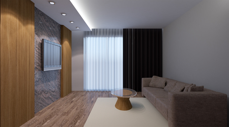 Modern office. Interior living room. 3d renderの写真素材