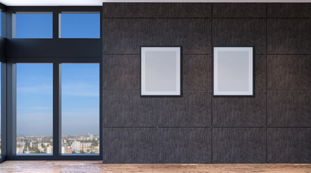 Empty living room. Empty interior. 3d renderの写真素材