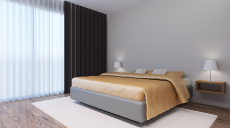 Bridal Suite. Bedroom. 3d interior rendering.の写真素材