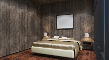 The Bridal Suite. Bedroom. 3d interior rendering.の写真素材