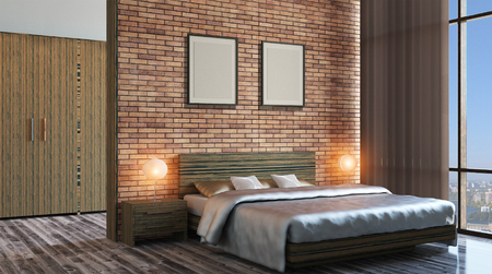 The modern design of the bedrooms. 3d renderingの写真素材