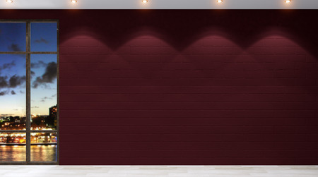 Empty living room. Empty interior. 3d renderの写真素材