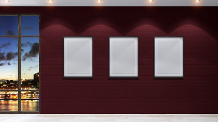 Empty living room. Empty interior. 3d renderの写真素材