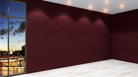 Empty living room. Empty interior. 3d renderの写真素材