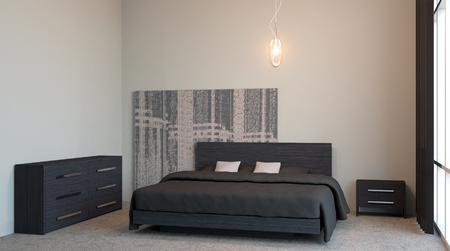 The modern design of the bedrooms. 3d renderingの写真素材