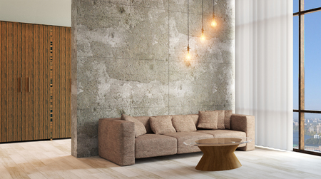 cozy corner in a residential home. Interior living room. 3d renderの写真素材