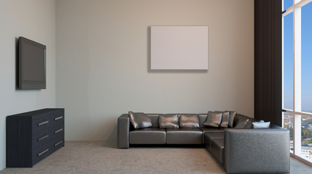 cozy corner in a residential home. Interior living room. 3d renderの写真素材