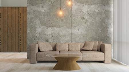 cozy corner in a residential home. Interior living room. 3d renderの写真素材