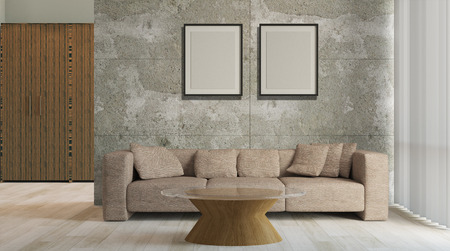 cozy corner in a residential home. Interior living room. 3d renderの写真素材