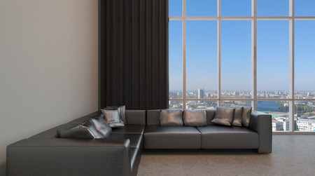 cozy corner in a residential home. Interior living room. 3d renderの写真素材