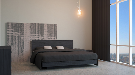 The modern design of the bedrooms. 3d renderingの写真素材