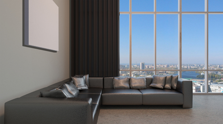 cozy corner in a residential home. Interior living room. 3d renderの写真素材