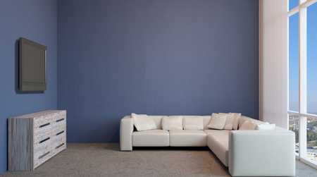 cozy corner in a residential home. Interior living room. 3d renderの写真素材