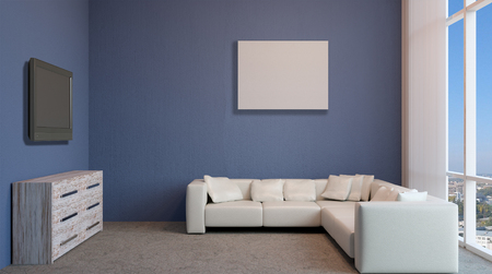 cozy corner in a residential home. Interior living room. 3d renderの写真素材