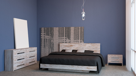 The modern design of the bedrooms. 3d renderingの写真素材