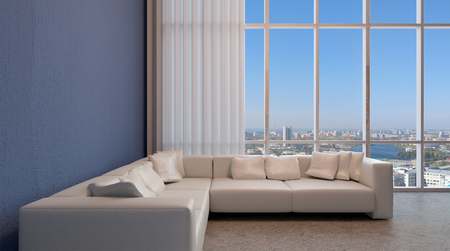 cozy corner in a residential home. Interior living room. 3d renderの写真素材