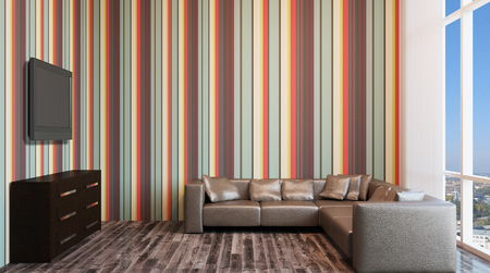 cozy corner in a residential home. Interior living room. 3d renderの写真素材