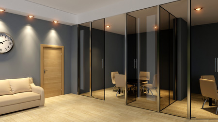 The Conceptual offices. Office array. 3d rendering.の写真素材