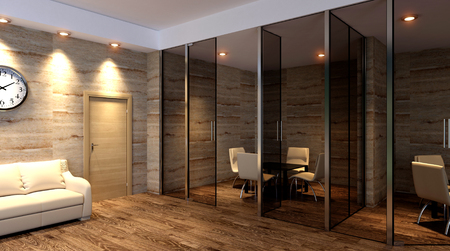 The Conceptual offices. Office array. 3d rendering.の写真素材