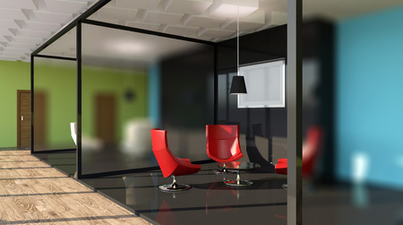 Interior of the modern office in the highlands. 3d rendering.の写真素材