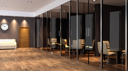 Office building in a new residential area. 3d rendering.の写真素材