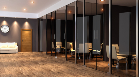 Office building in a new residential area. 3d rendering.の写真素材