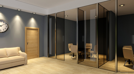 The Conceptual offices. Office array. 3d rendering.の写真素材