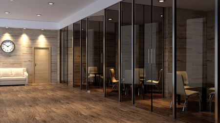 Interior of the modern office in the highlands. 3d rendering.の写真素材