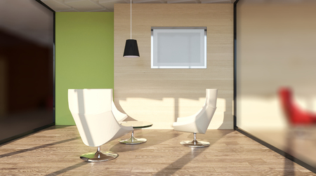 Office building in a new residential area. 3d rendering.の写真素材