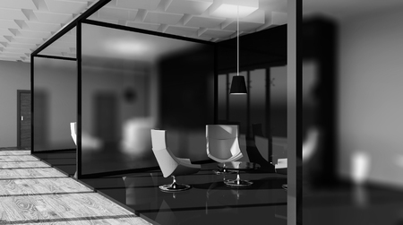 Interior of the modern office in the highlands. 3d rendering.の写真素材