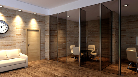 The Conceptual offices. Office array. 3d rendering.の写真素材