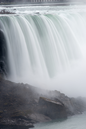 American Falls in Early Evening - View from Niagara Falls, Ontario Canadaの写真素材
