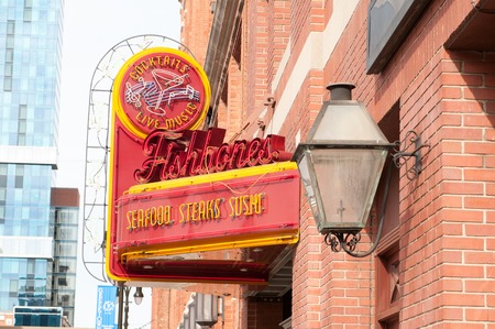 DETROIT, MI - MAY 6: Greektown section of downtown Detroit on May 6, 2014のeditorial素材