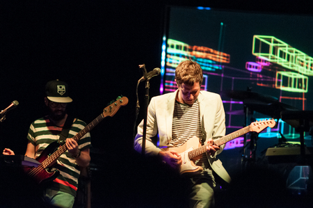 PHILADELPHIA, PA - SEPTEMBER 20: Band OK Go performs in Philadelphia on September 20, 2014.のeditorial素材