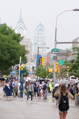 PHILADELPHIA, PA - JUNE 13: Drexel University Campus in the University City section of West Philadelphia on graduation day on June 13, 2014のeditorial素材