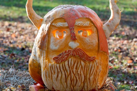 CHADDS FORD, PA - OCTOBER 26: Viking Pumpkin at The Great Pumpkin Carve carving contest on October 26, 2013のeditorial素材