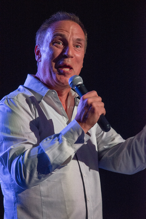 VALLEY FORGE CASINO, KING OF PRUSSIA, PA - JULY 15: Comedian Craig Shoemaker performing at Kendall s Crusade fundraising event to raise awareness of Arteriovenus Malformations AVM on July 15, 2017のeditorial素材