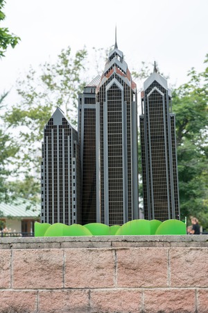 PHILADELPHIA, USA - AUGUST 12: Minature Golf course with Philadelphia themed structures in Franklin...