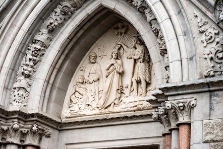 COBH, IRELAND - AUGUST 19, 2017: St. Colmans neo-Gothic cathedral, Cobh, South Irelandのeditorial素材