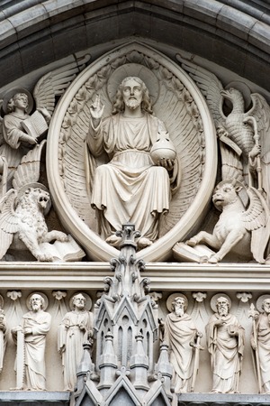 COBH, IRELAND - AUGUST 19, 2017: St. Colmans neo-Gothic cathedral, Cobh, South Irelandのeditorial素材