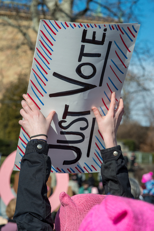 Philadelphia, Pennsylvania, USA - January 20, 2018: Thousands in Philadelphia unite in solidarity with the Womens March.のeditorial素材
